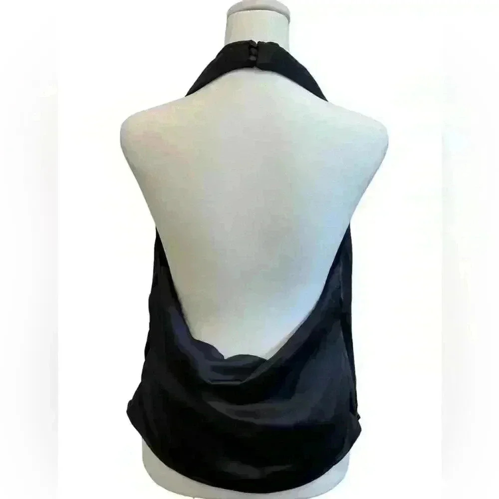 Mng Mango Nwt Flowy Wrap Blouse Open Back | Butto… - image 6